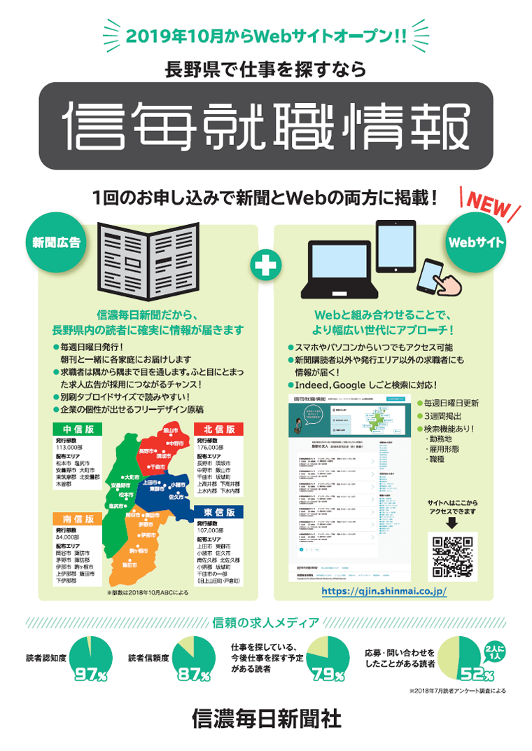 信毎就職情報リニューアルのお知らせ